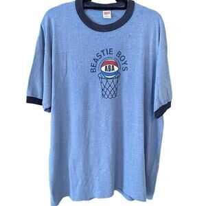 Vintage 90s Beastie Boys Atwater Basketball Association Ringer Shirt Adult XL